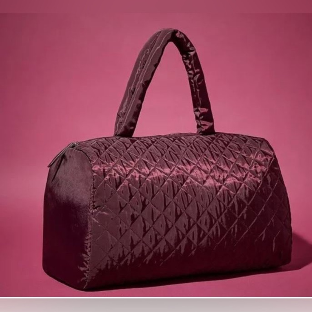 Puffy Weekender Duffle Zipper Bag Purple Wine NEW IN BAG